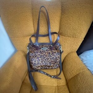 New PATRICIA NASH leather purse leopard print shoulder bag